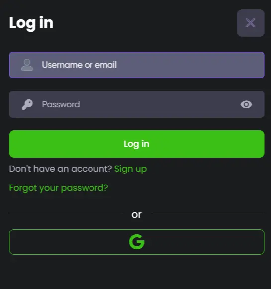 Spinline Casino login page